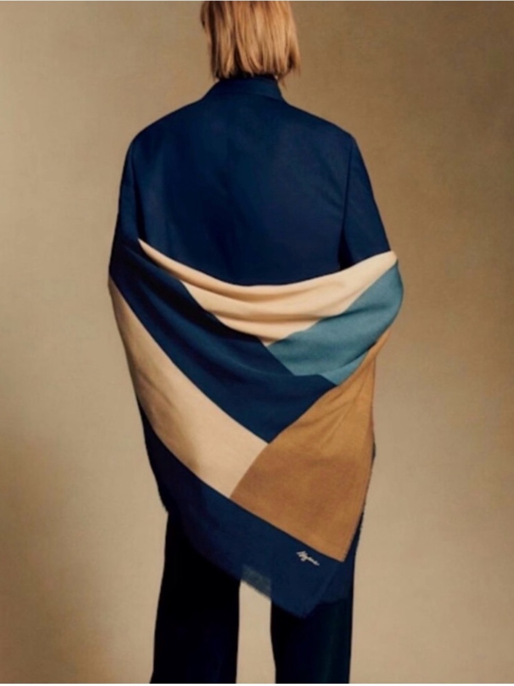 NWT Sezane Pio Stole/Scarf in Blue Colorblock